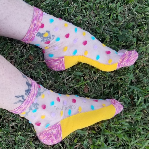 Bright Coloured Polka Sheer Socks - Picture 4 of 5